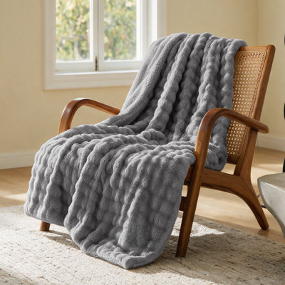 Bedsure Bubble Sherpa Blanket, Soft Fluffy Plush Throw, Thick Warm Cozy Blanket for Cuddling on Sofa or Bed