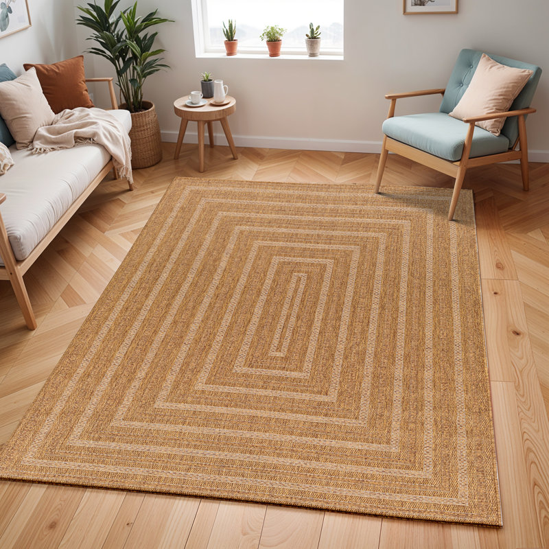 Outdoor Jute-Look Rug Tan/Brown_PMB2305, Rectangle 160 x 213cm