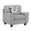 Ensemble de canapé de salon contemporain 3 pièces avec causeuse gris et tissu Bellefonte durable, coussins décoratifs, meubles en bois-1611466584