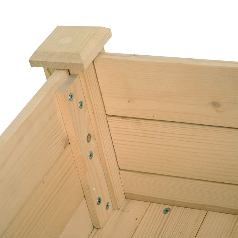 Liverman Wood Planter, Natural, 30" H x 34" W x 18" D