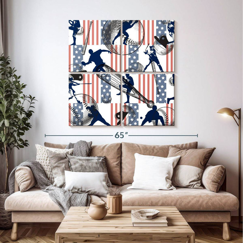 Motif de baseball Sireci, H 45 po x l 45 po