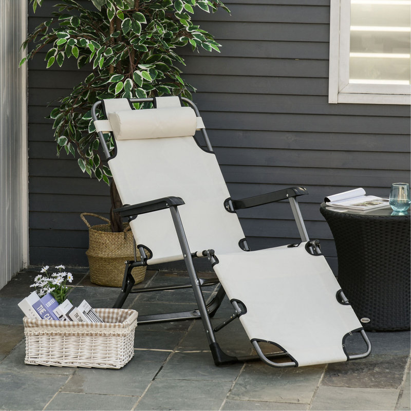 Chaise longue pliante pour l'extérieur, chaise de bronzage 2-en-1 avec coussin et poche, chaise de piscine réglable pour plage, patio, pelouse, terrasse