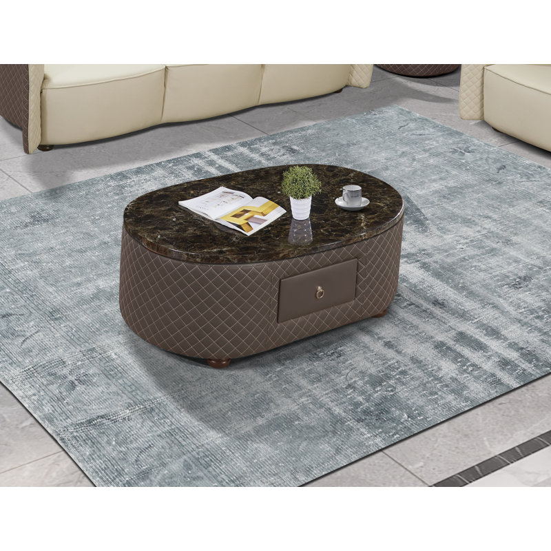 Makassar Marble Coffee Table, Taupe