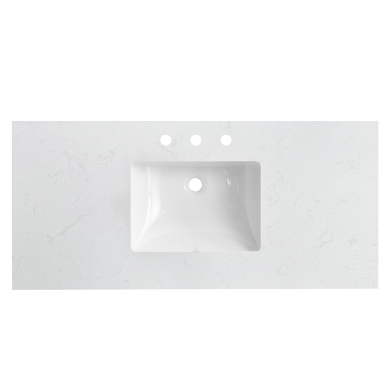 48'' Engineered Marble Single Bathroom Vanity Top With Sink