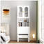 Fold-Out Convertible Writing Table with Shelf and Drawer, Multi-Function Home Office Workstation for Space Efficiency