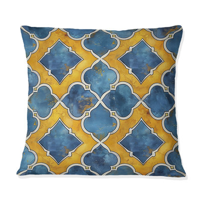 Coussin moderne jaune Modern Trellis II