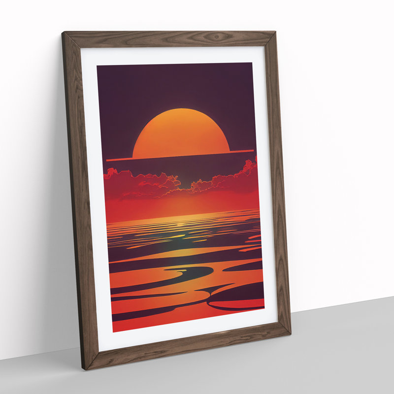 Artsy Sunset View - Wall Art, 64cm H x 46cm W, Walnut Framed