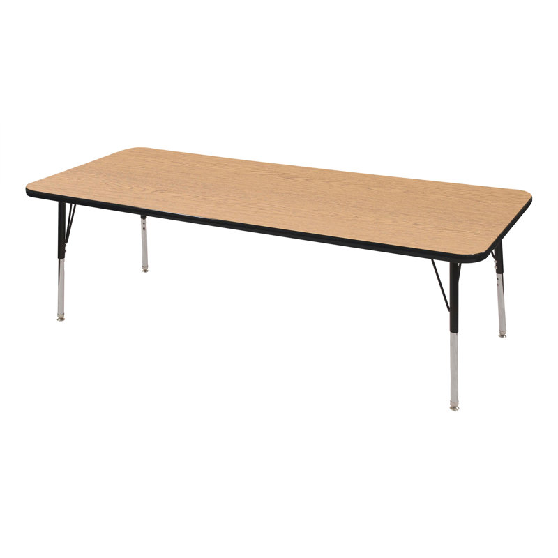 Rectangle Adjustable Height Classroom Activity Table for School and Home, 72" L x 30" W, Black, Gray