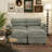 61.8'' Corduroy Upholstered Modular Loveseat Sofa With Ottomans & Adjustable Pillowtop Arm-265908092