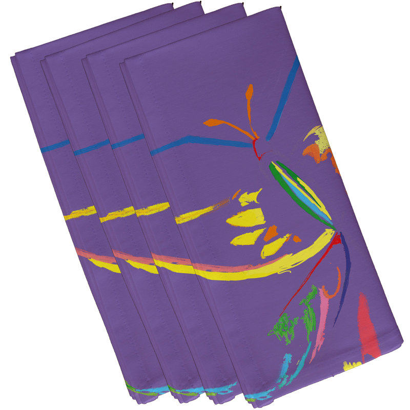 Ensemble de serviettes 4 pièces Torin, L 18 po x L 18 po, Bleu / rouge / jaune / vert