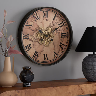 Edson World Map Gear Clock