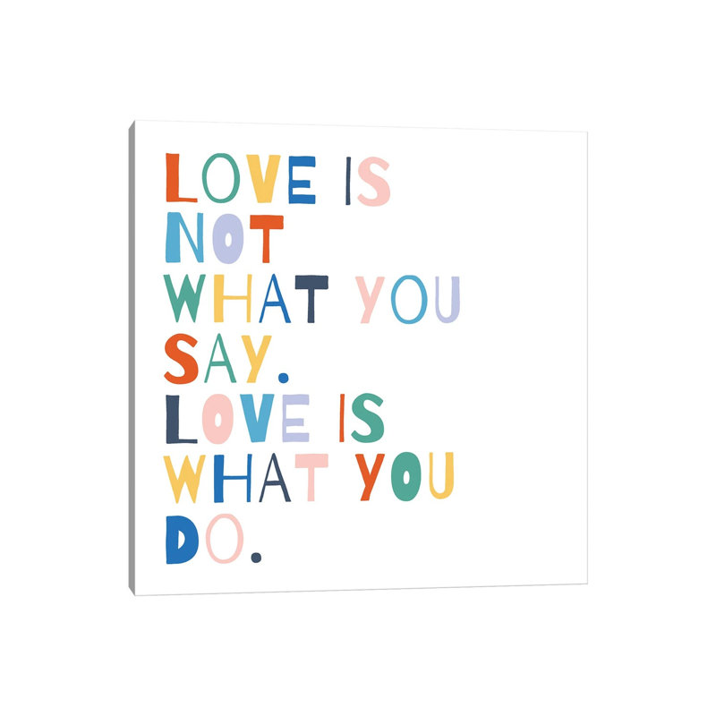 Rainbow Words I by Moira Hershey - Print on Canvas, Wrapped Canvas, 66.04 cm H x 66.04 cm W x 1.91 cm D