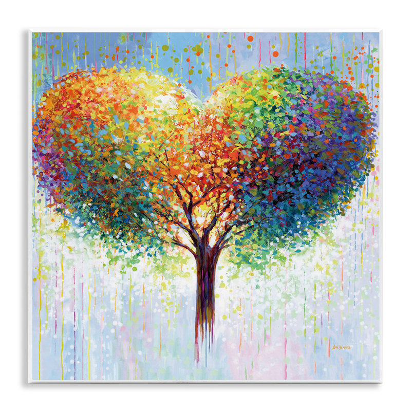  Art mural "Bold Hued Heart Tree" par Leon Devenice