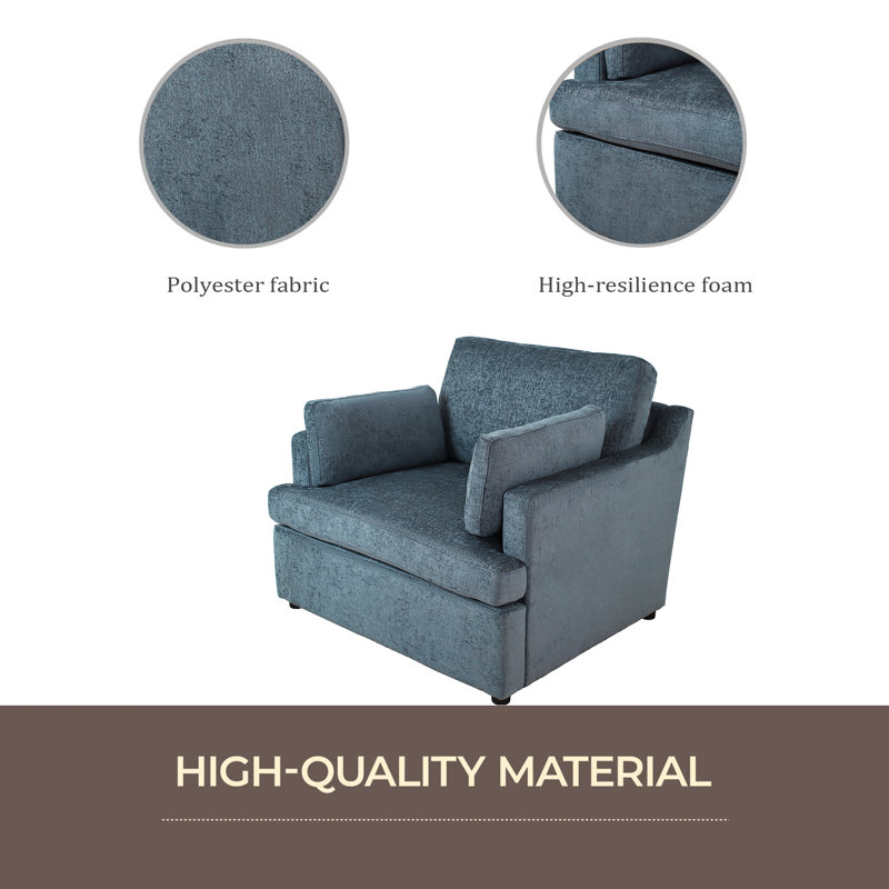 Fauteuil d'appoint surdimensionné Mirod - coussins d'accoudoirs confortables, style neutre polyvalent, design élégant, structure durable