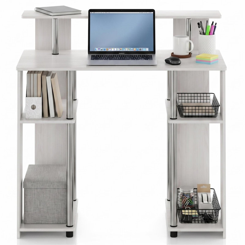  Bureau d'écriture JAYA Simple Design, White/Silver