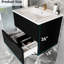 Meuble-lavabo mural 24 po avec lavabo en céramique et deux tiroirs 24 po Modern Black-1648449045-1648449042