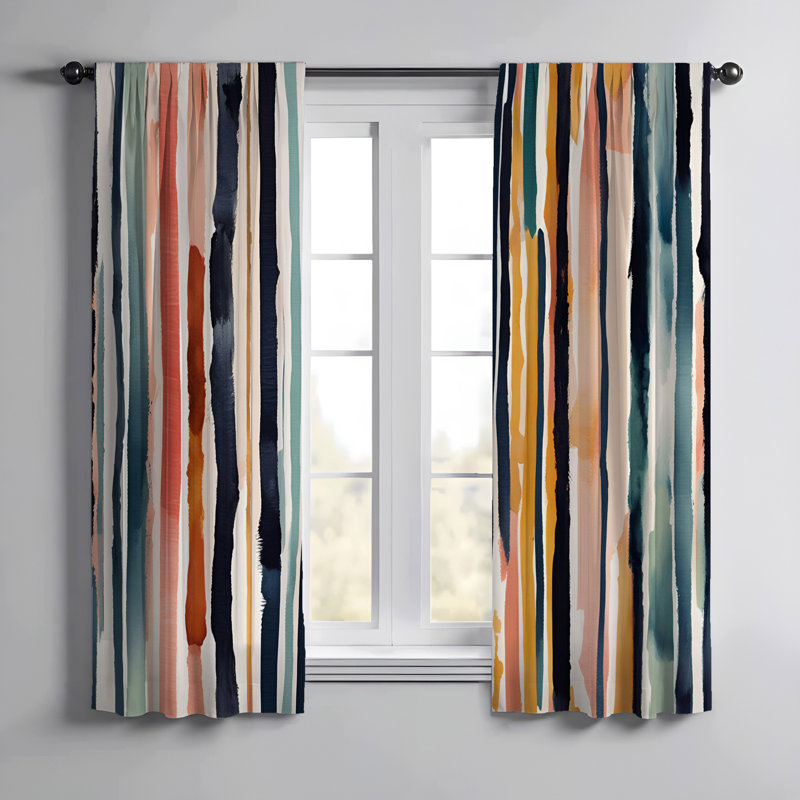 Paire de rideaux semi-transparents en polyester Eimad, L 56 po x L 78 po