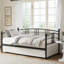 Lit de jour simple sans couchette, lit de jour simple en métal avec rangement-571496528