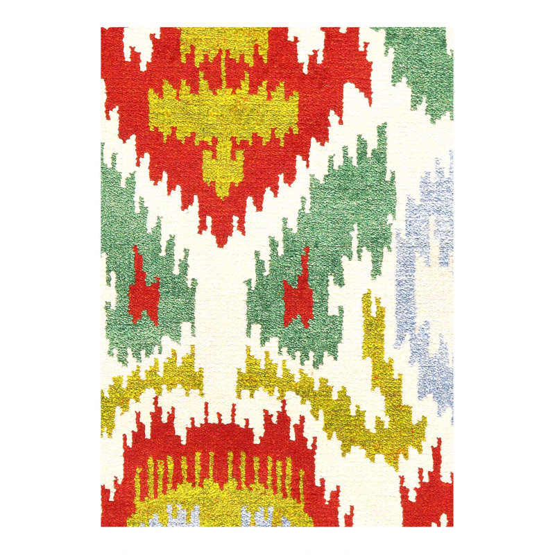 Multi color Ikat Design Rug 2'X 3'