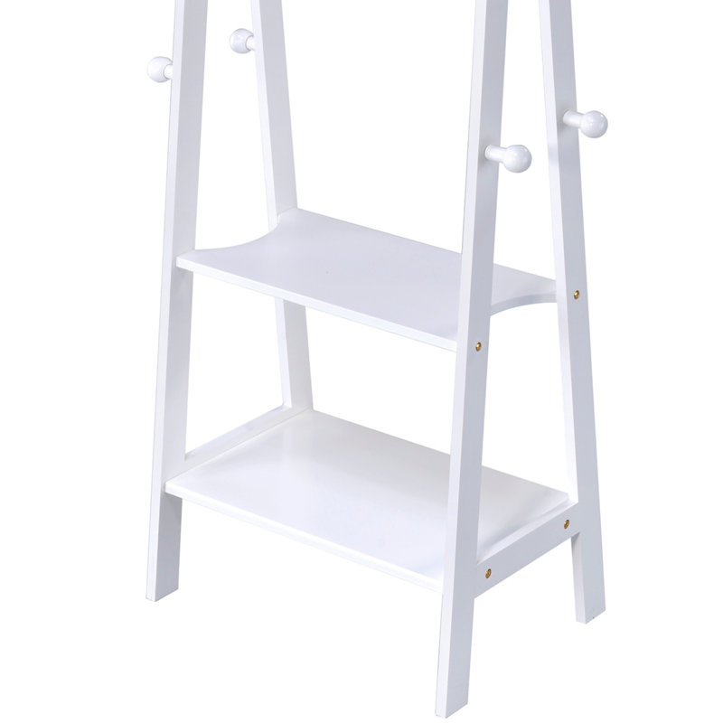 Portemanteau sur pied 59 po, finition, Blanc