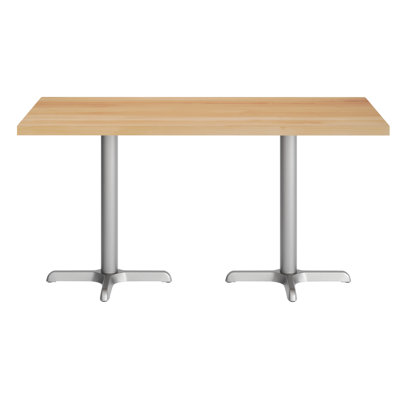 Rectangular Solid Wood Commercial Tabletop with X-Bases