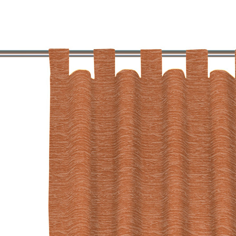 Polyacrylic Opaque Tab Top Curtain Panel, 132cm Width x 345cm Drop, Terra