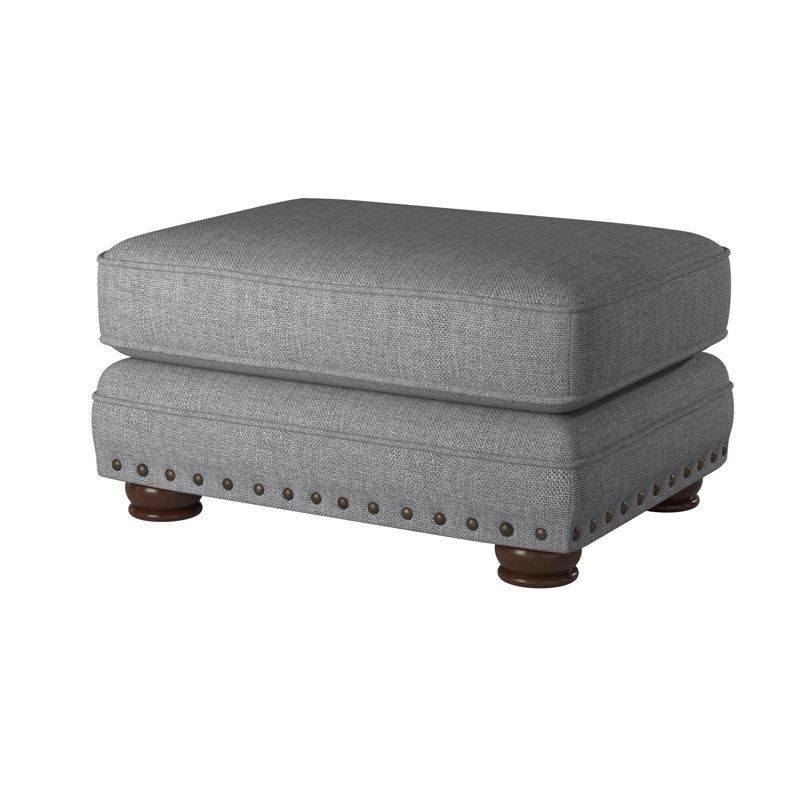 Schantz Upholstered Ottoman, Nickle Polyester