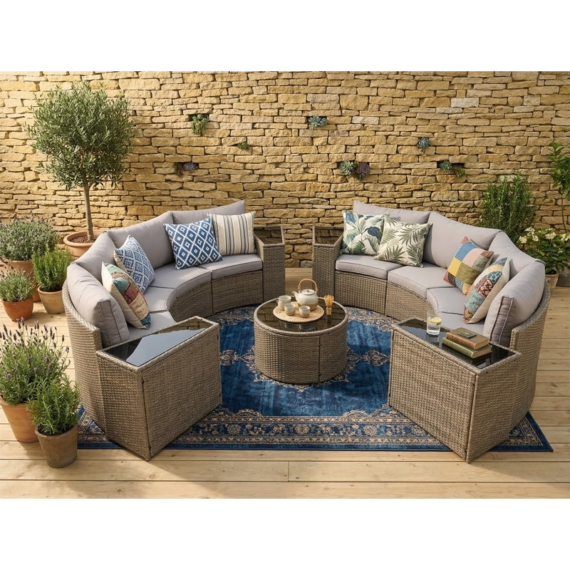 Canapé modulaire demi-lune pour l'extérieur