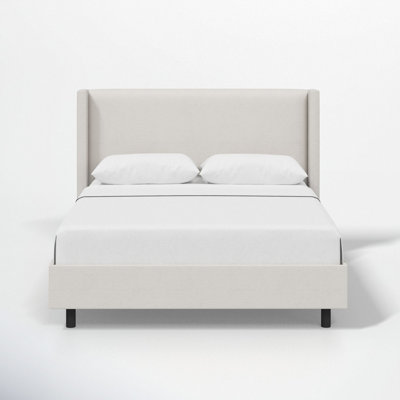 Hanson Cotton Upholstered Wingback Bed