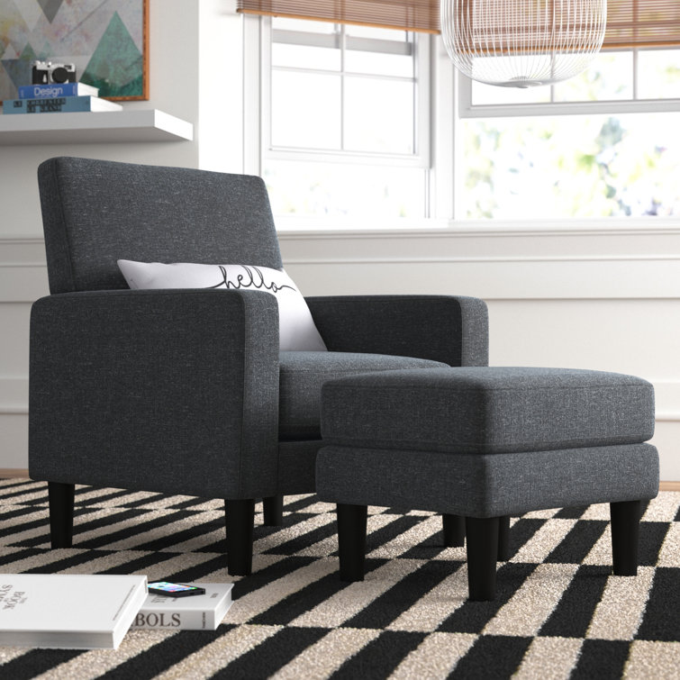 Vacaville 69.85Cm Wide Polyester Armchair and Ottoman