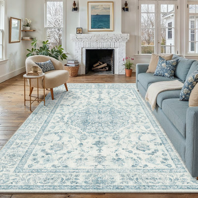 Tapis oriental lavable avec envers antidérapant Vicky