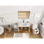 Meuble-lavabo mural de 42 po avec lavabo de comptoir en résine et 1 tablette de rangement, 2 portes à fermeture douce (KD-Packing)-850459329