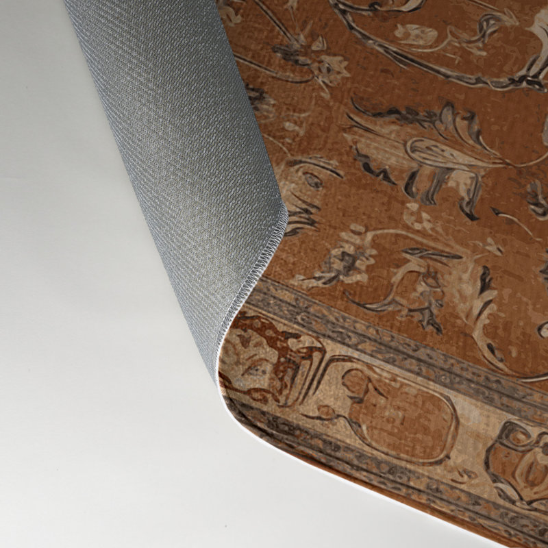Tapis d'intérieur et d'extérieur brun Persian, Rectangle 5 pi x 7 pi