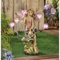Suyorpe Garden Statues Outdoor Flower Fairy Decor,Solar Powered Outdoor Resin Statues-Patio Lawn Yard Porch, Funny Garden Fairies Ornaments