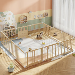 Natural Pine Wood Baby Playpen