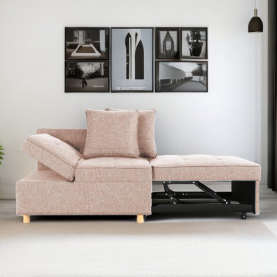 Acklen 70.8" Linen Armless Sofa Bed