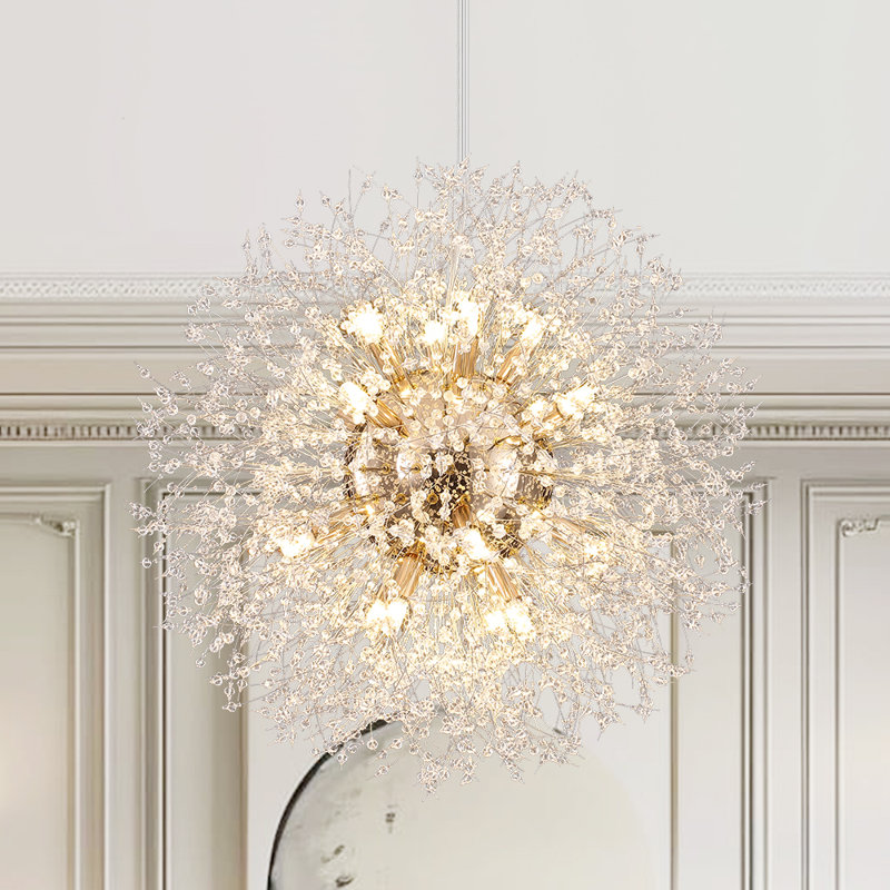 16-Light Crytal Sputnik Sphere Geometric Cluster Unique/Statement Chandelier, Gold