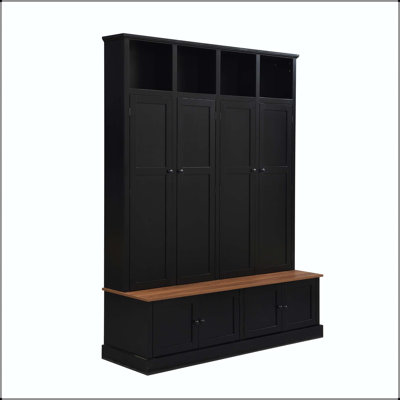 Arbre d'entrée 76,7 "avec banc, armoire et casiers ouverts 76,7"