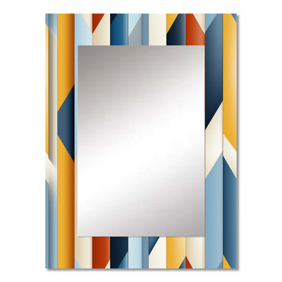 Multicolor Striped Lines Pattern - striped  Large Wall Mirror, Modern Decorative Mirror, Printed Metal Art
