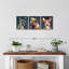 "Dog Alerte Dogs", ensemble de 3 reproductions de couleurs abstraites sur toile par Jude A-93060226