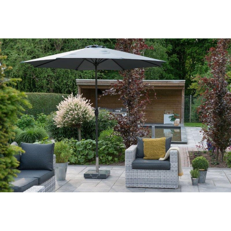 Lecce 300cm Round Parasol, Dark Grey