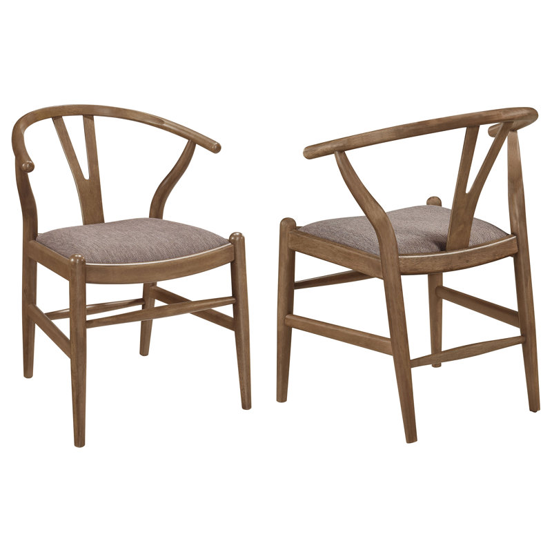 Kather Fabric Side Chair, Brown, Walnut