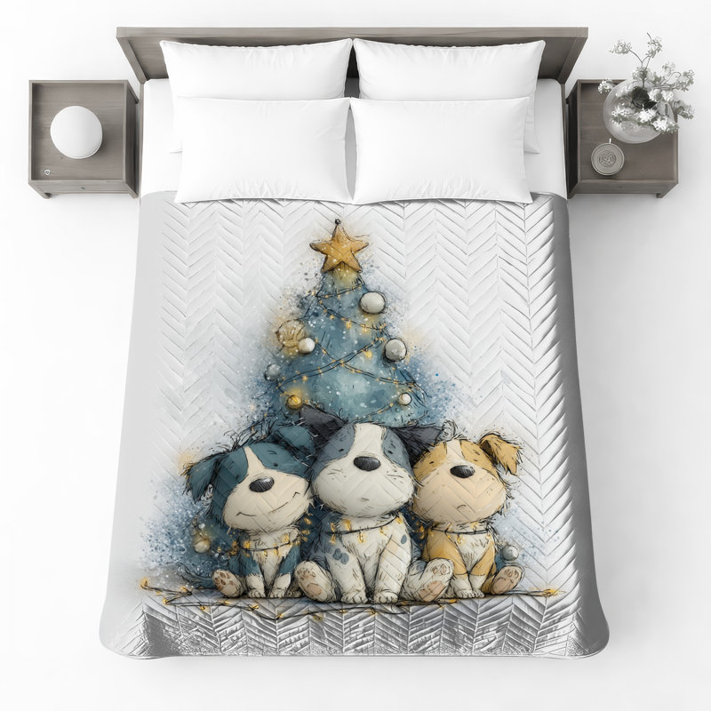 Couvre-lit pour chien Three Puppies, Grand lit