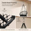 Balancelle stable en macramé, chaise suspendue pour chambre à coucher avec coussin épais, balancelle robuste pour chambre à coucher avec structure en acier thermolaqué