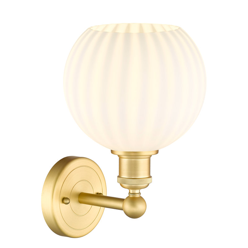 Applique murale 1 lumière Edison Venetian, Or satiné, H 12,25 po x l 8 po x P 8,5 po