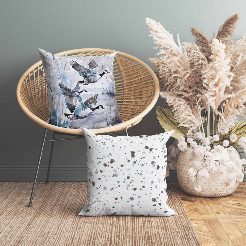 Coussin Three Oies, Carré 20 po, Gris