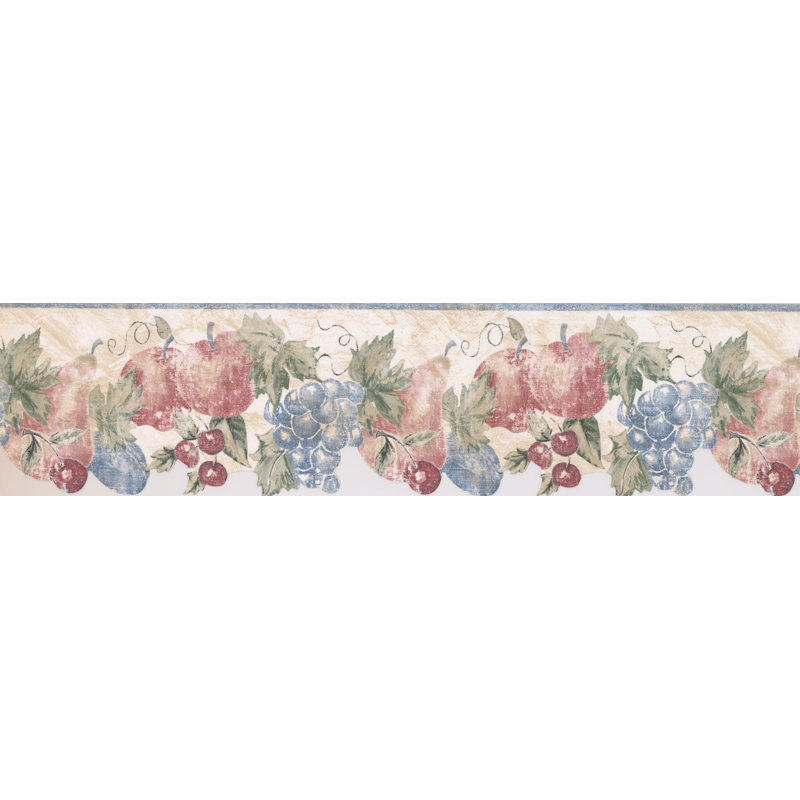 Bordure de papier peint à motif de fruits et de baies L 15 pi x l 7 po Retro Design