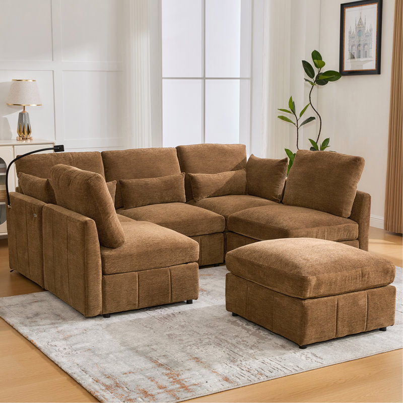 Canapé modulaire Modern, Chenille brun