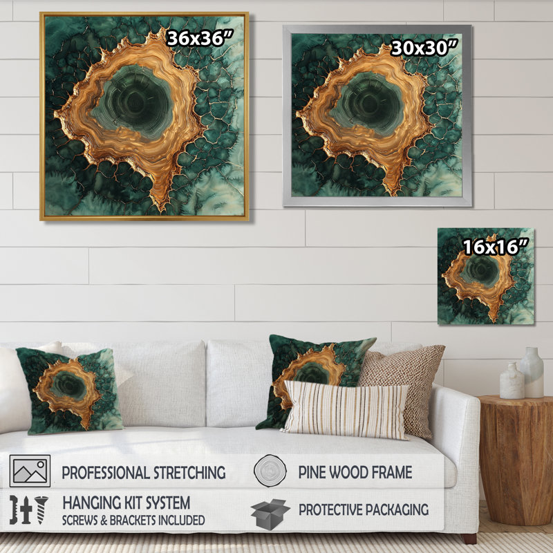 «Forest Emerald Ripples Through The Woods III», reproductions encadrées, H 16 po x l 16 po, Impression encadrée flottante