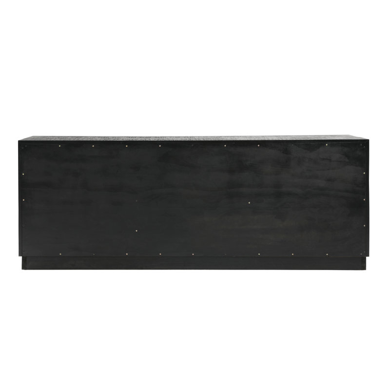 Humphrey's 86" Wide Pine Wood Sideboard, Black, Black